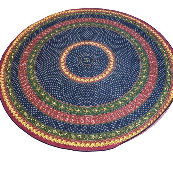Boho Chic Mandala Indian Cotton Round Tablecloth - Picture 2 of 7